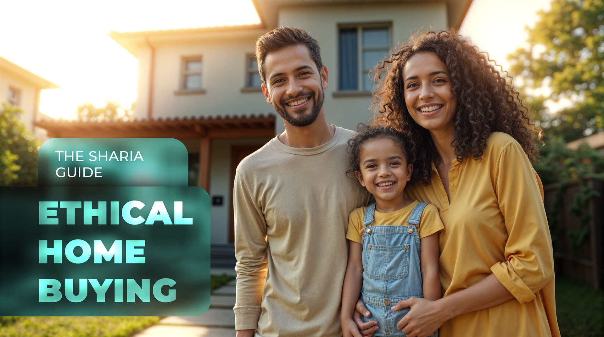 A Muslim family discussing halal home financing options such as Murabaha and Musharaka with a Shariah advisor.