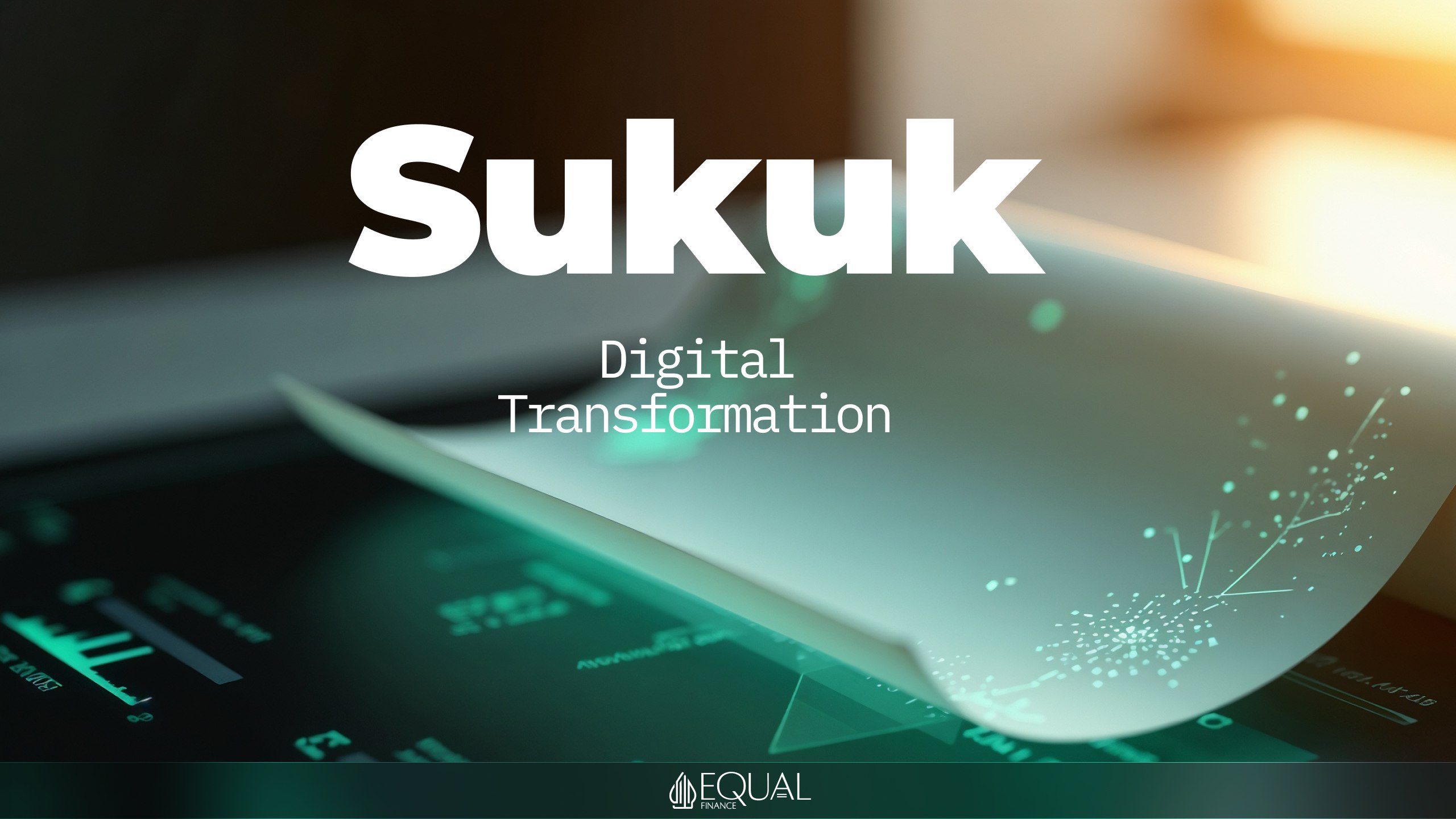 Islamic sukuk securities with global financial graphics